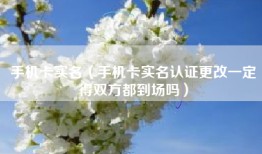 手机卡实名（手机卡实名认证更改一定得双方都到场吗）